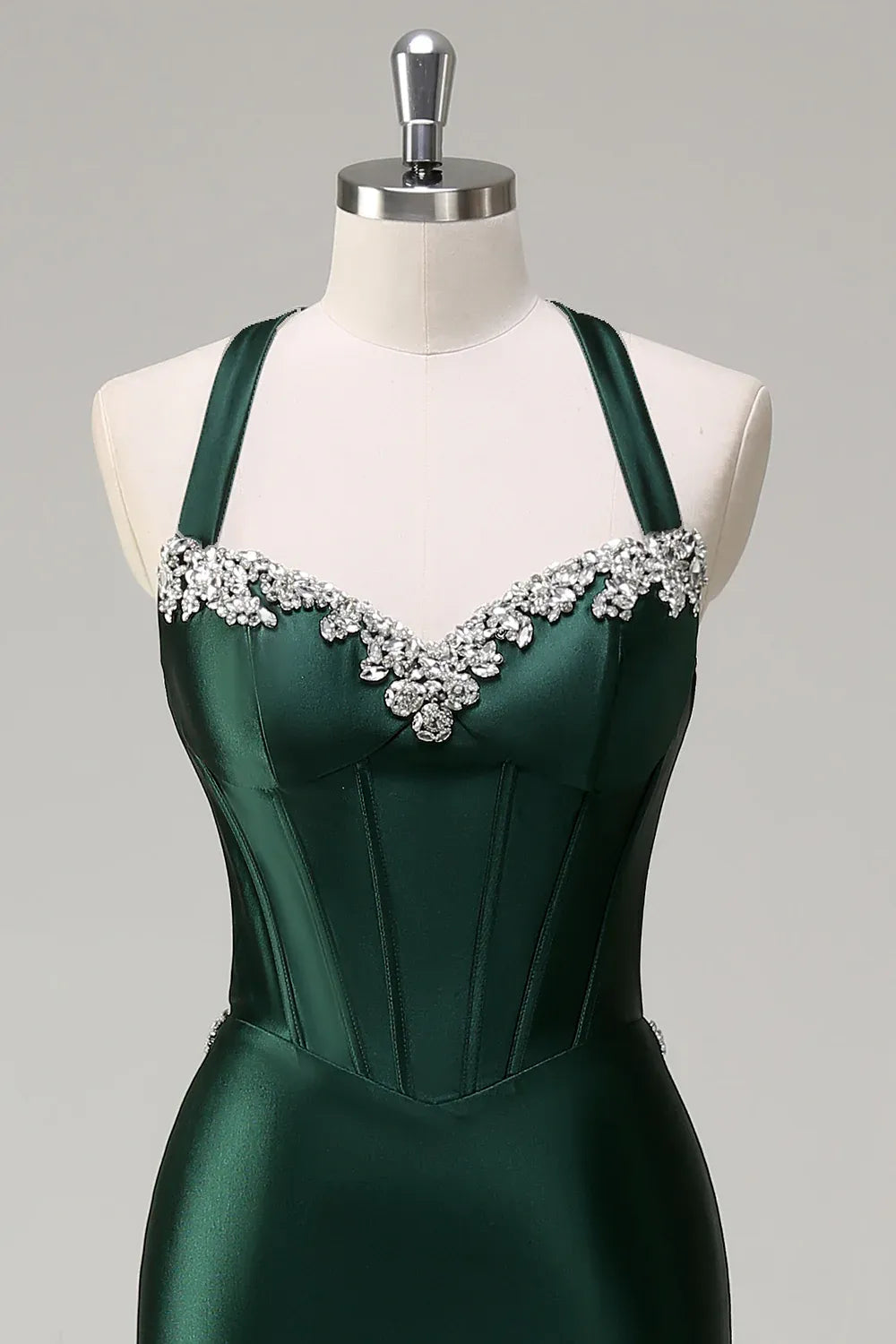 Luxury Mermaid/Trumpet Halter-Neck Sleeveless Sweep/Brush Train Evening Dress