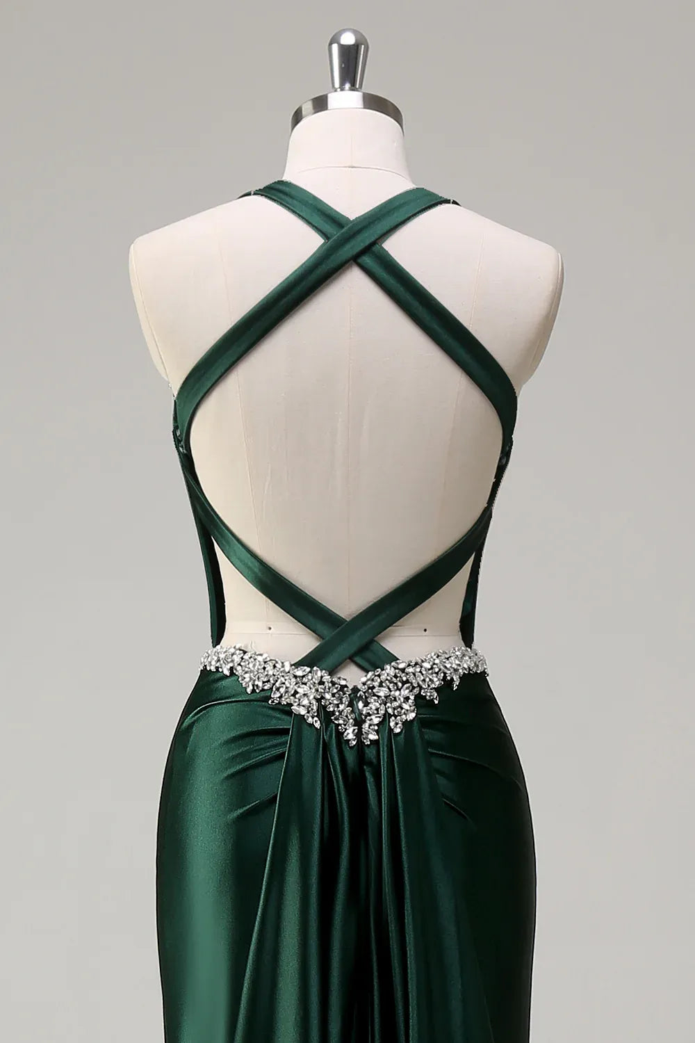 Luxury Mermaid/Trumpet Halter-Neck Sleeveless Sweep/Brush Train Evening Dress