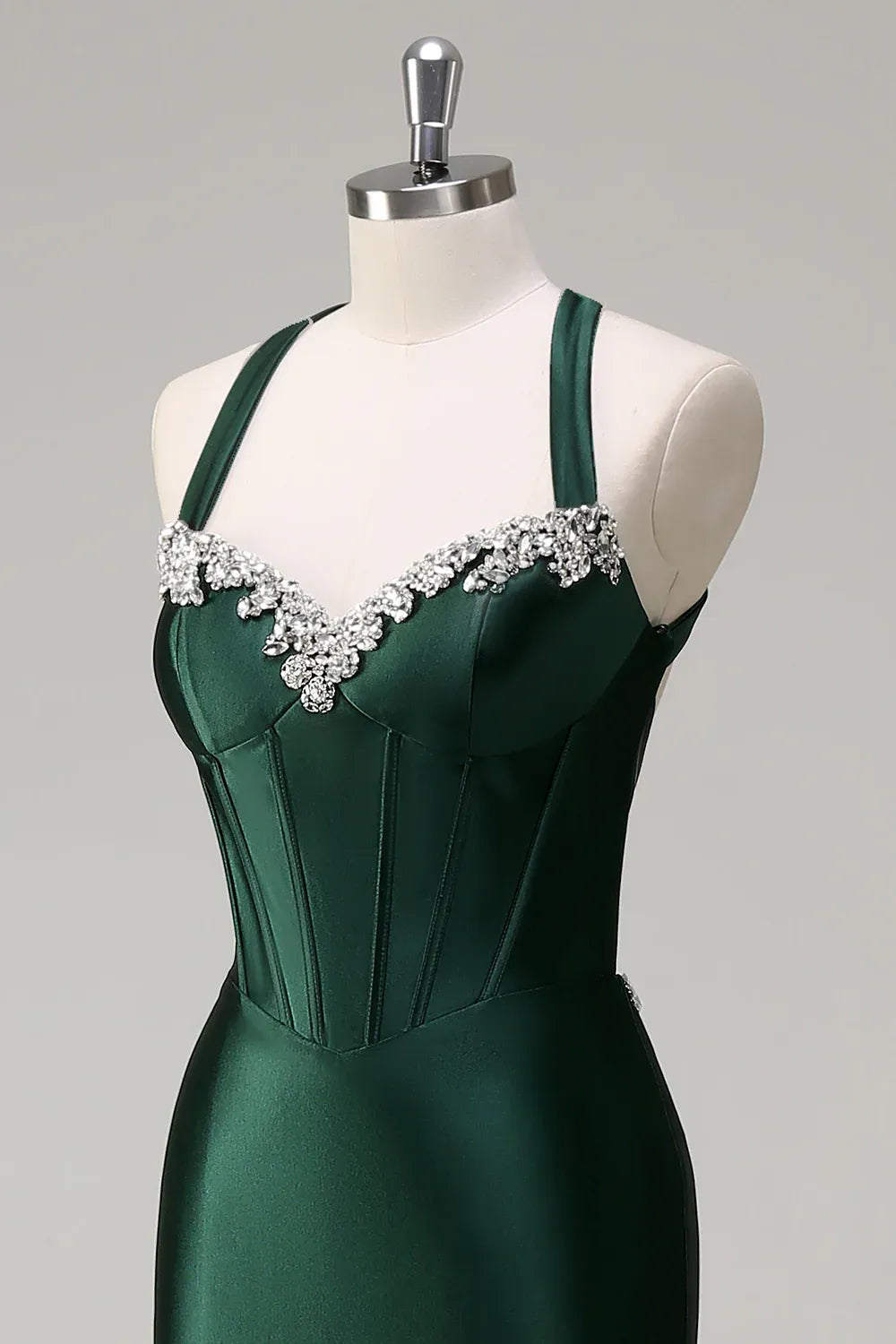 Luxury Mermaid/Trumpet Halter-Neck Sleeveless Sweep/Brush Train Evening Dress