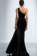 Luxury Mermaid/Trumpet One Shoulder Sleeveless Sweep/Brush Train Evening Dress