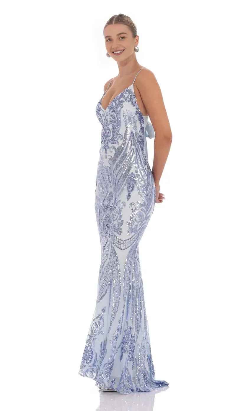 Luxury Mermaid/Trumpet V Neck Sleeveless Up Floor-Length Prom Dress
