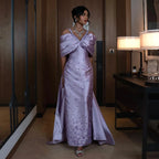 Luxury Off-The-Shoulder Sheath Sleeveless Pleated Sweep Train Evening Dress