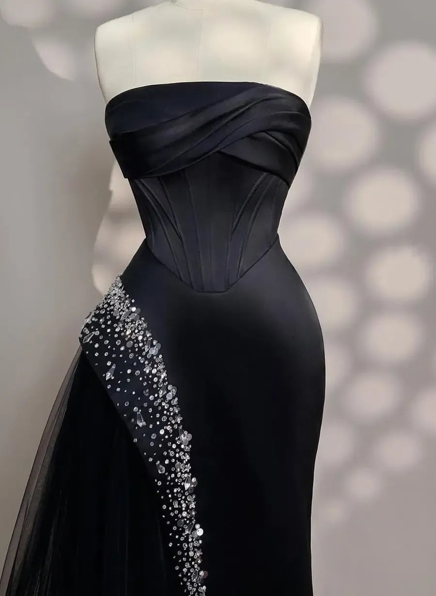 Luxury Off the Shoulder Sleeveless A-Line Pleated Floor-Length Evening Dress