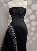 Luxury Off the Shoulder Sleeveless A-Line Pleated Floor-Length Evening Dress