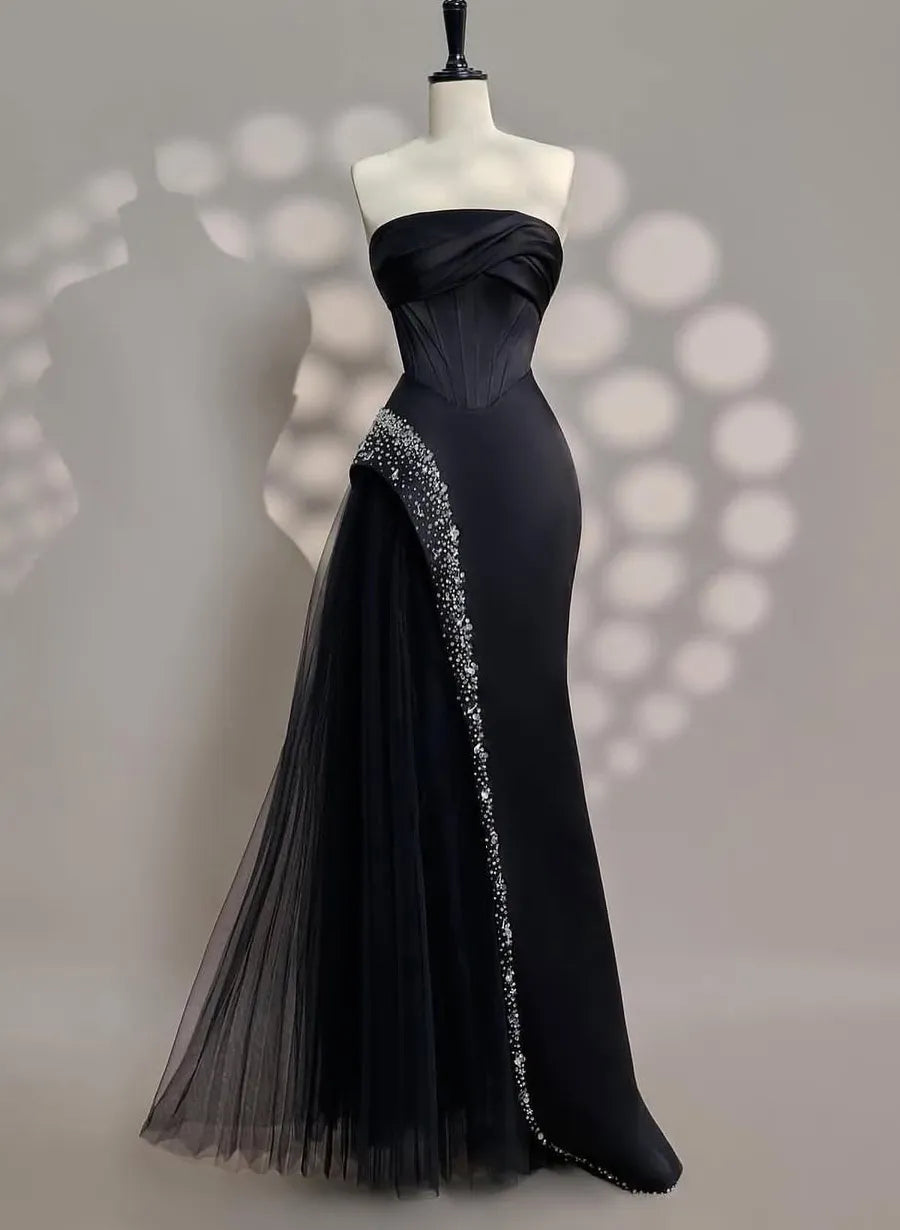 Luxury Off the Shoulder Sleeveless A-Line Pleated Floor-Length Evening Dress