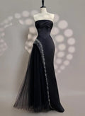 Luxury Off the Shoulder Sleeveless A-Line Pleated Floor-Length Evening Dress