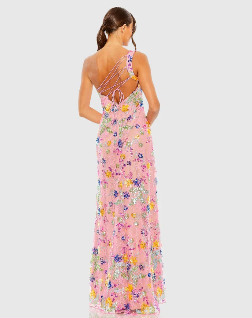 Luxury Sheath One Shoulder Sleeveless Up Floor-Length Prom Dress