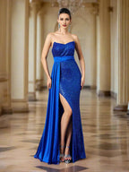 Luxury Sheath Strapless Neck Sleeveless Backless Floor-Length Prom Dress