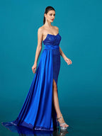 Luxury Sheath Strapless Neck Sleeveless Backless Floor-Length Prom Dress