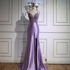 Luxury V Neck Sleeveless Fitted Appliques Sweep Train Prom Dress