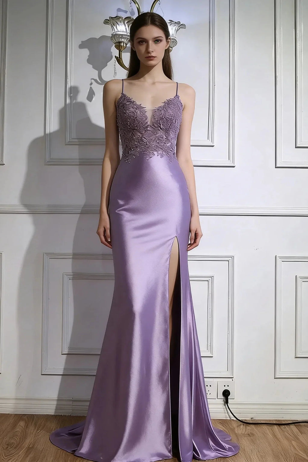 Luxury V Neck Sleeveless Fitted Appliques Sweep Train Prom Dress