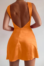 A-Line/Princess Cowl Neck Sleeveless Open back Short-Mini Homecoming Dress