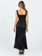 V - Neck Side Slit Maxi Dress Sexy Sheath Sleeveless Prom Clothes