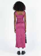 V - Neck Side Slit Maxi Dress Sexy Sheath Sleeveless Prom Clothes