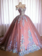 Magical Off Shoulder Spaghetti Strap Corset Ball Gown Wedding Dress