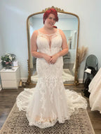 Mermaid Wedding Dress With Straps Scoop Applique For Brides Elegant Fit Flattering Silhouette