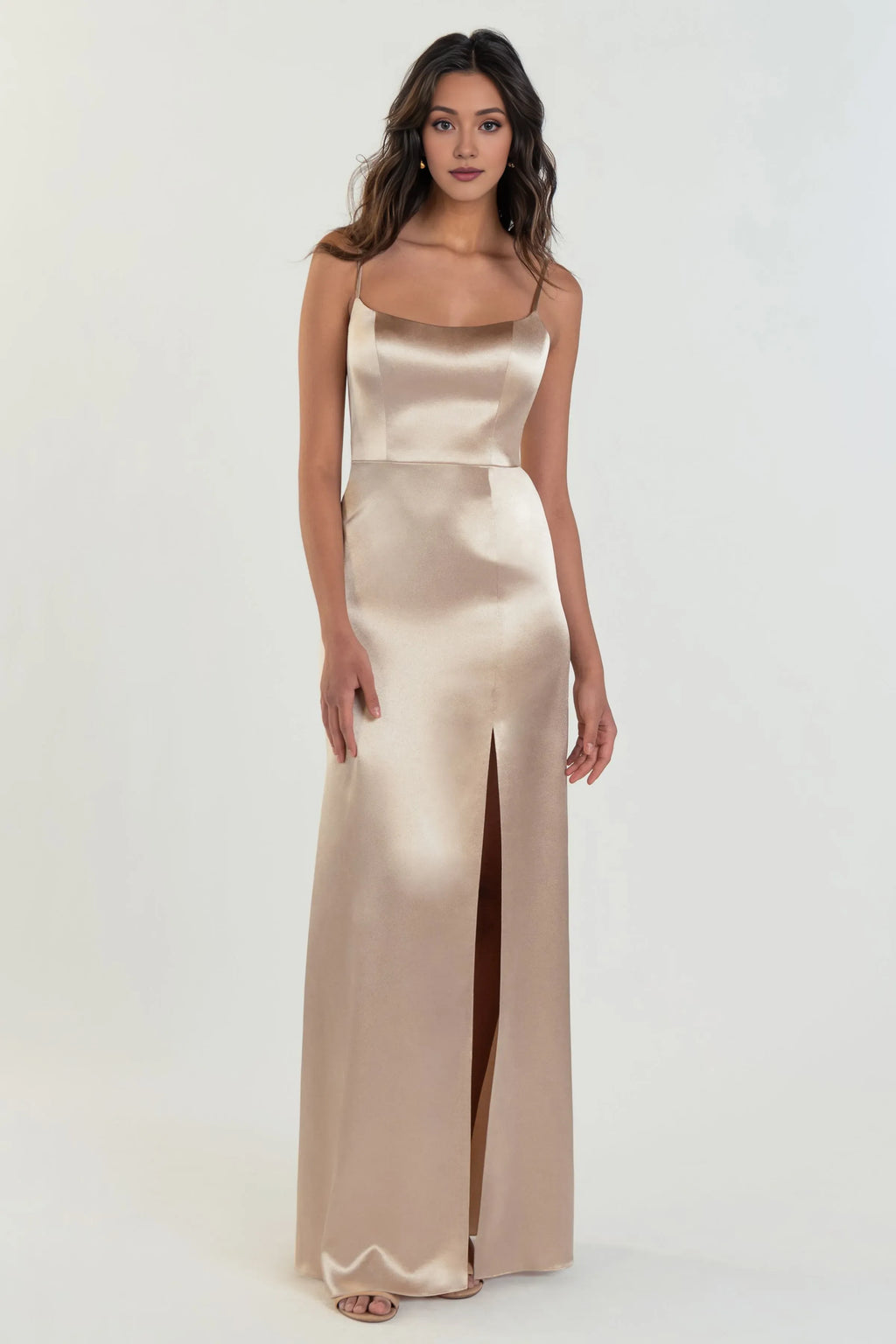 Mermaid Scoop Neck Spaghetti Straps Side Slit Hot Sale Bridesmaid Dresses for Women Sleeveless Affordable Strapless Prom Dresses
