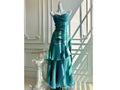 Mermaid Prom Dress Teal Beaded Ruched Spaghetti Straps With Ruffled Floor Length Skirt For Elegant Debutante Gowns