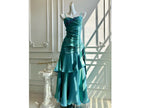 Mermaid Prom Dress Teal Beaded Ruched Spaghetti Straps With Ruffled Floor Length Skirt For Elegant Debutante Gowns
