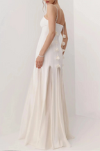 Mermaid Evening Dress White With 3D Floral Spaghetti Straps Sweetheart Neckline For Weddings And Formal Events