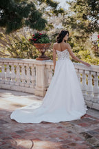 Mesmerizing Ball Gown Off Shoulder Short Sleeve Lace Back Floor Length Wedding Dress