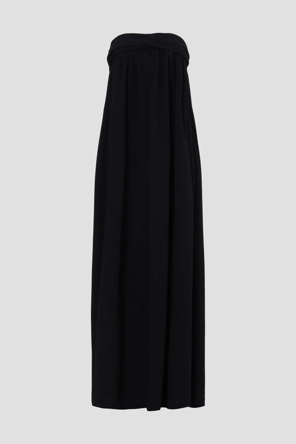 Minimalist A Line Strapless Sleeveless Flowing Floor Length Plus Size Prom Dress
