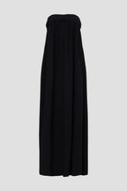 Minimalist A Line Strapless Sleeveless Flowing Floor Length Plus Size Prom Dress