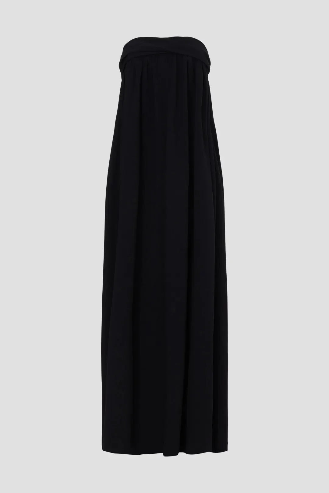 Minimalist A Line Strapless Sleeveless Flowing Floor Length Plus Size Prom Dress