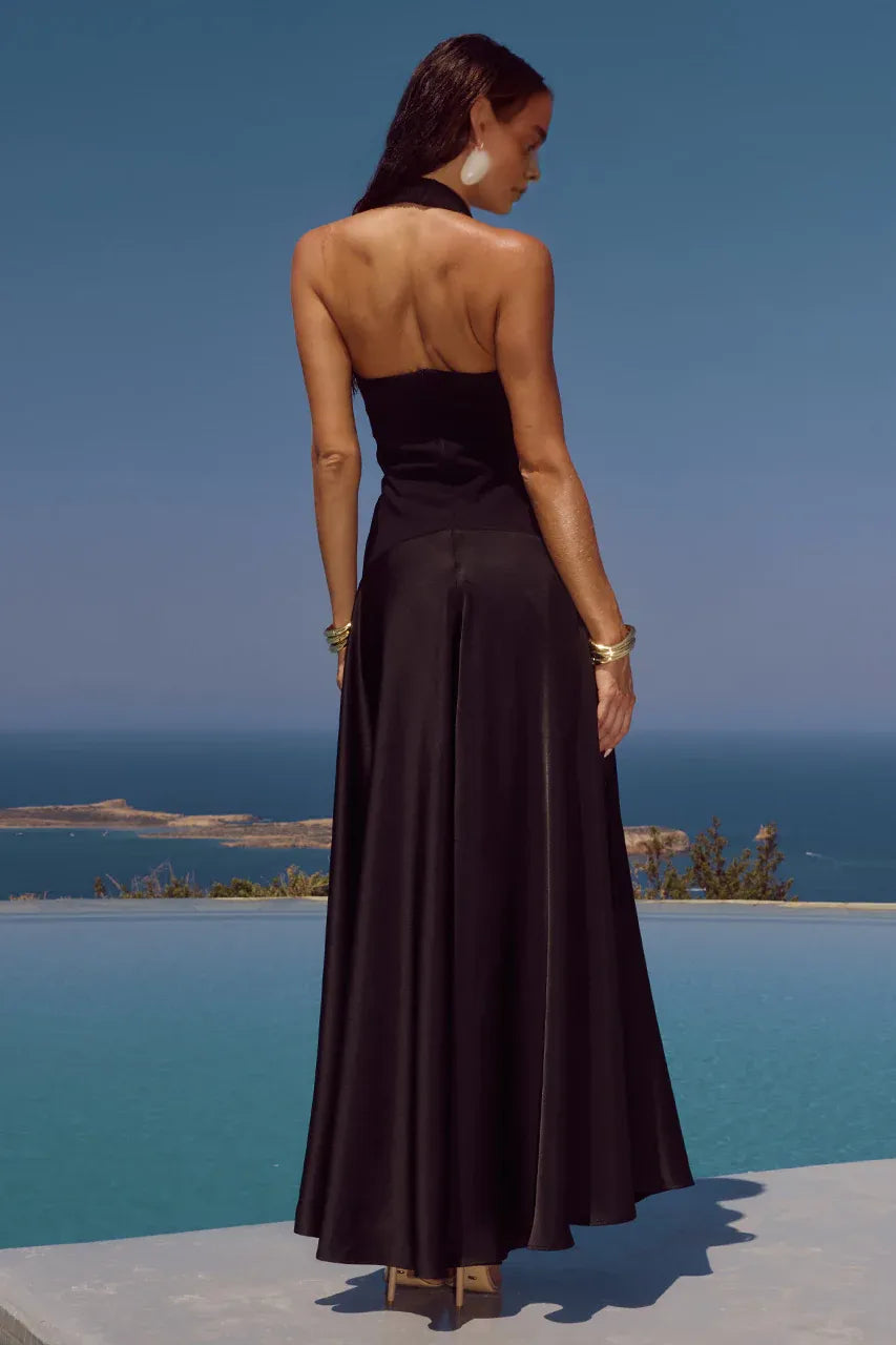 Minimalist A-line Square Neck Sleeveless Ruched Floor-Length Prom Dress