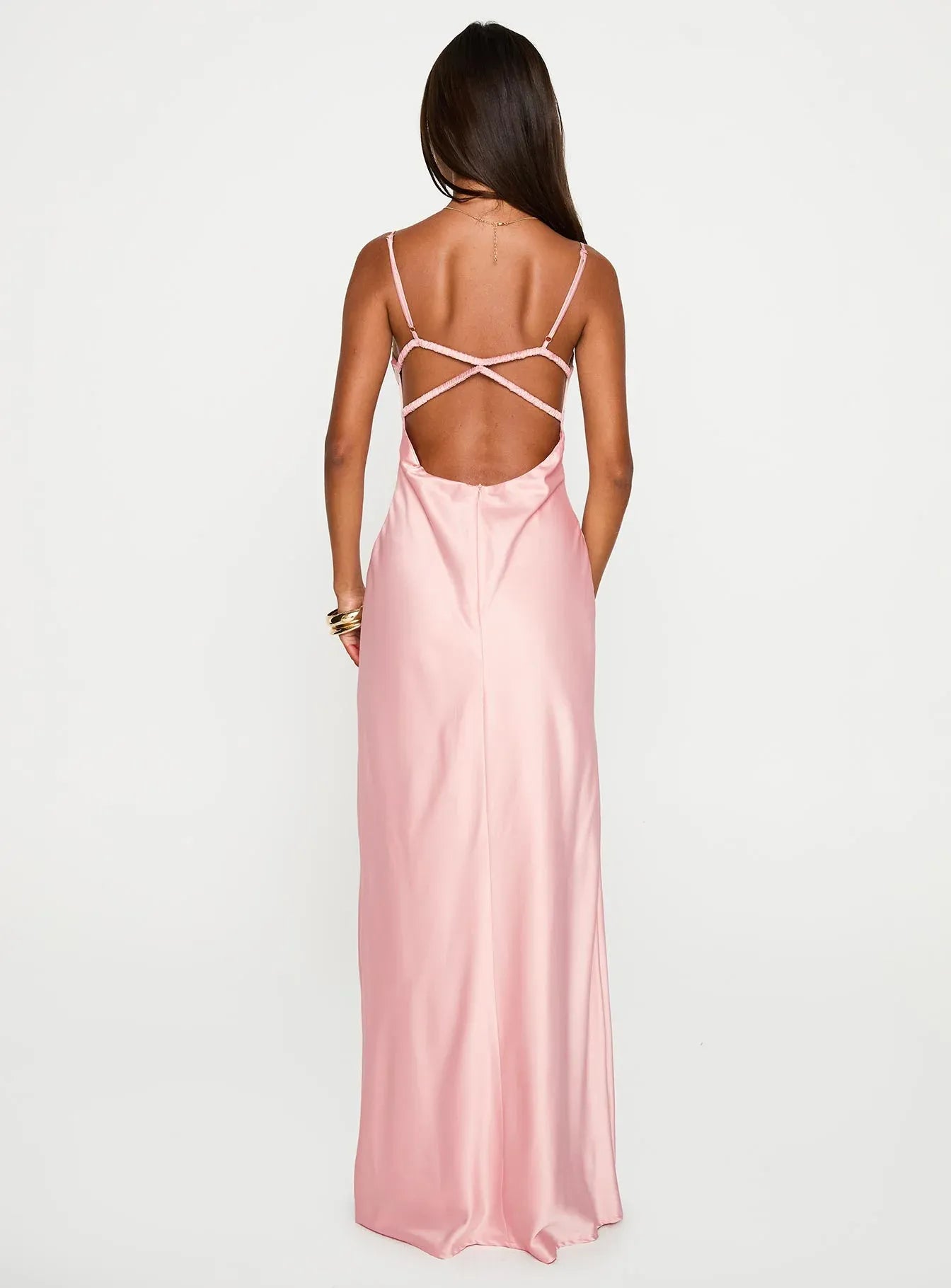 Minimalist Fitted Square Neck Sleeveless Floor-Length Prom Dress