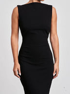 Minimalist Sheath/Column Boat Neck Sleeveless Backless Floor-Length Prom Dress