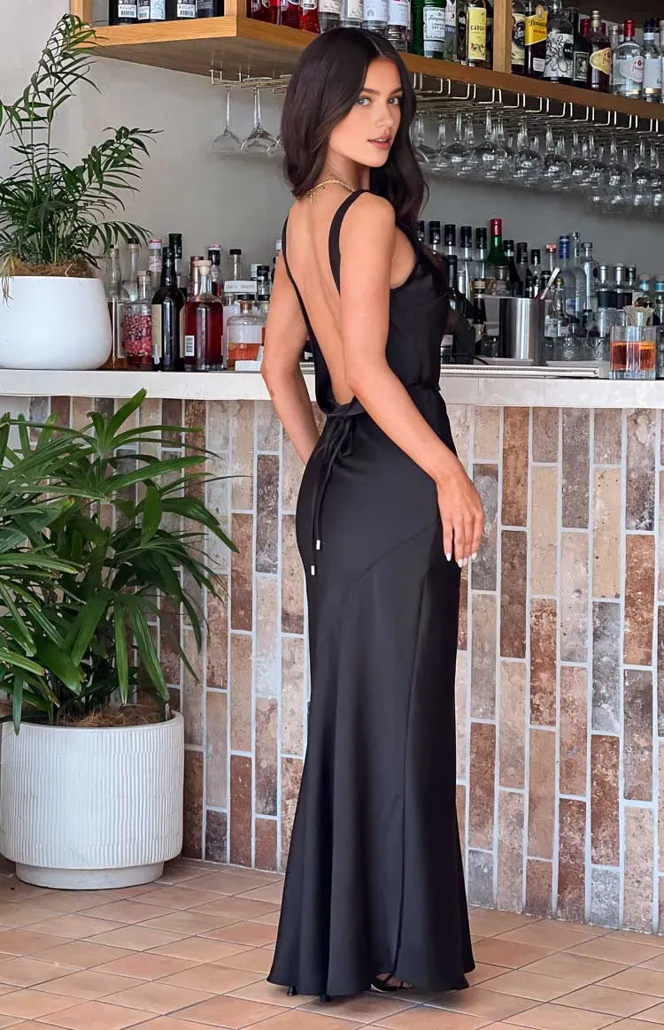 Minimalist Sheath/Column U Neck Sleeveless Backless Floor-Length Prom Dress