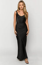 Minimalist Sheath/Column U Neck Sleeveless Backless Floor-Length Prom Dress
