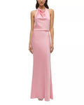 Modern Mermaid Halter Neck Sleeveless Cutout Back Floor Length For Adults Prom Dress