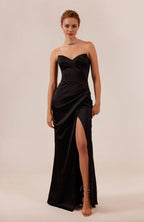 Modern Mermaid Strapless Sleeveless Lace Up Back Floor Length Evening Dress