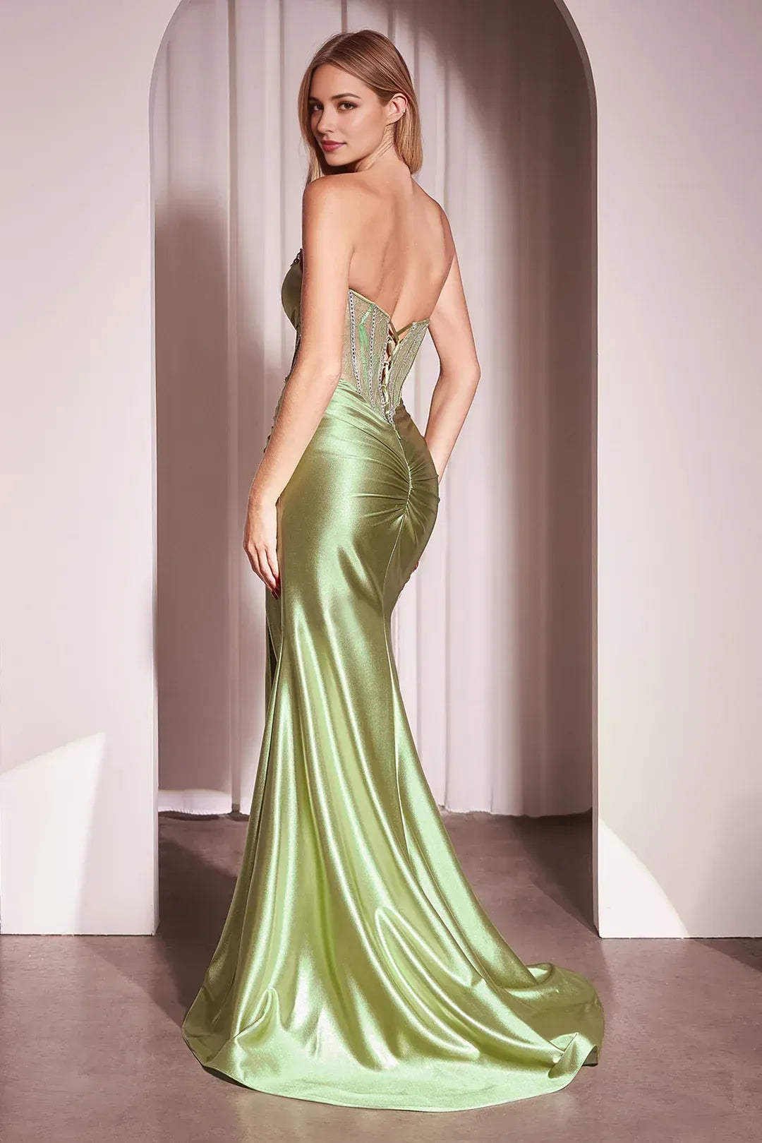 Modern Mermaid Sweetheart Strapless Lace Up Back Floor Length Prom Dress