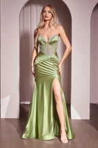 Modern Mermaid Sweetheart Strapless Lace Up Back Floor Length Prom Dress