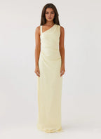 Modern Sheath One Shoulder Sleeveless Draped Back Floor Length Plus Size Evening Dress