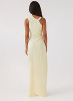 Modern Sheath One Shoulder Sleeveless Draped Back Floor Length Plus Size Evening Dress