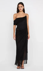 Modern Sheath One Shoulder Spaghetti Strap Open Back Floor Length For Ladies Prom  Dress