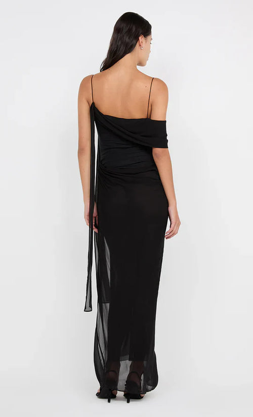 Robe de bal moderne fourreau à une épaule, fines bretelles, dos ouvert, longueur ras du sol pour femme