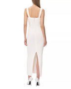 Modern Sheath Square Neck Cutout Front Sleeveless Zipper Back Midi Length Prom Dress
