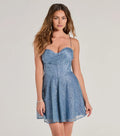 A-Line Corset Sleeveless Glitter Short-Mini Homecoming Dress