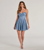 A-Line Corset Sleeveless Glitter Short-Mini Homecoming Dress