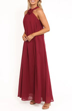 A-Line Halter Neck Sleeveless Zipper Up Floor-Length Prom Dress