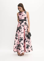 A-Line High Neck Sleeveless V Back Floor-Length Prom Dress