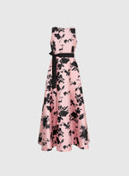 A-Line High Neck Sleeveless V Back Floor-Length Prom Dress