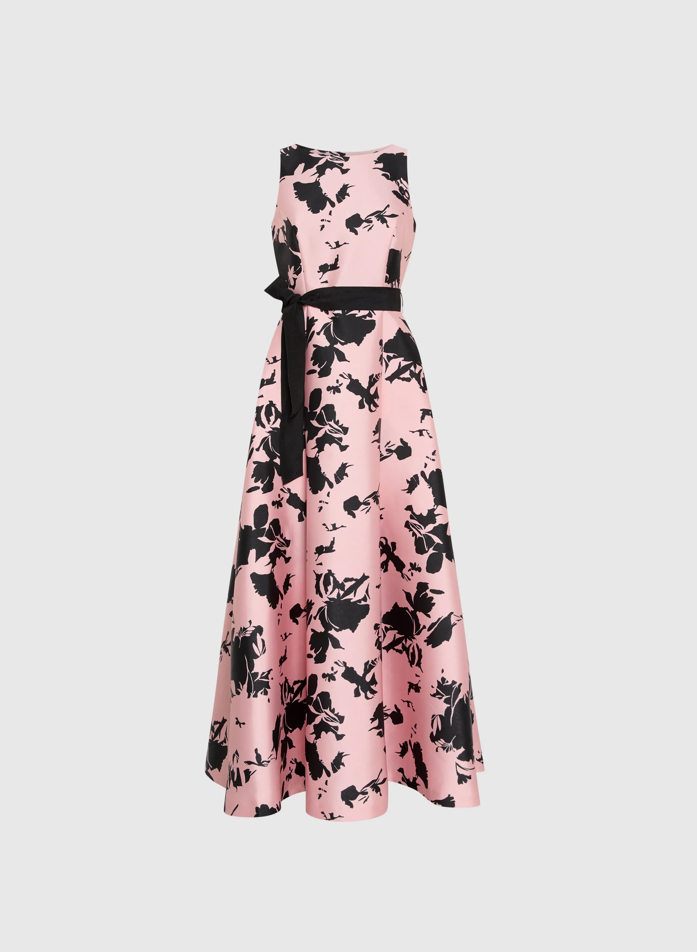 A-Line High Neck Sleeveless V Back Floor-Length Prom Dress