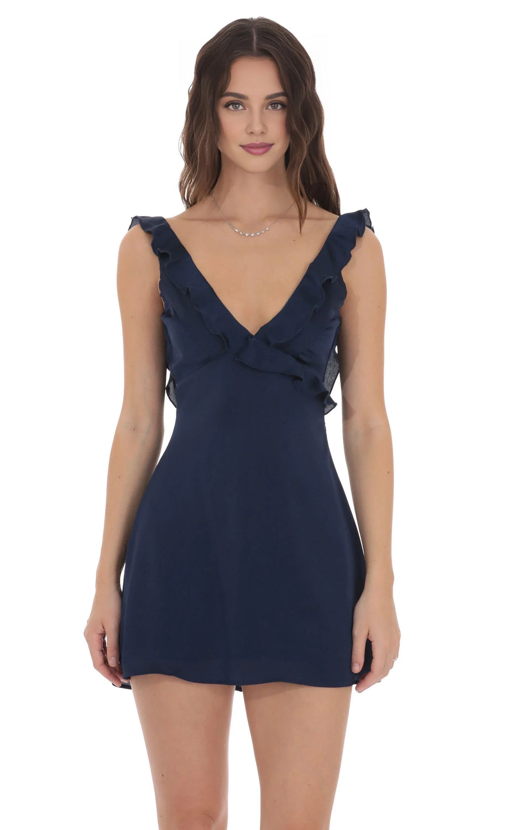 A-Line/Princess V-Neck Sleeveless Open Back Short-Mini Homecoming Dresses