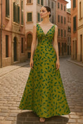 A-Line Sleeveless V Neck Pleats Floor-Length Mother Of The Bride Dress